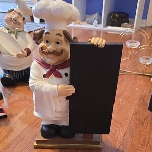 Chef Figurine with Chalkboard